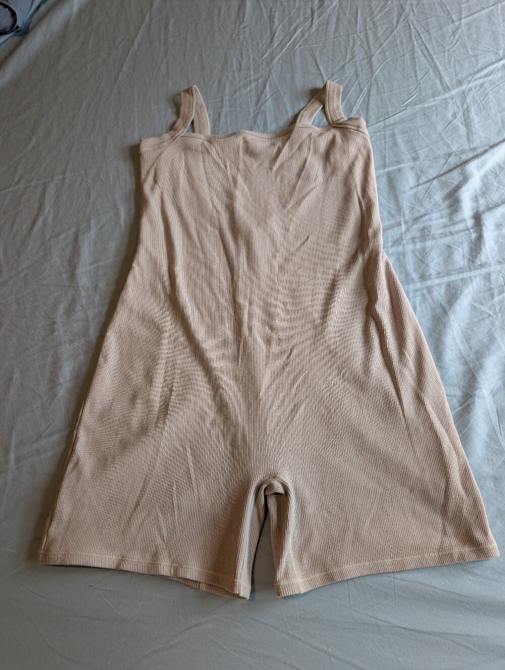 SKIMS Ribbed Tank Bodysuit Romper in Nude Blush